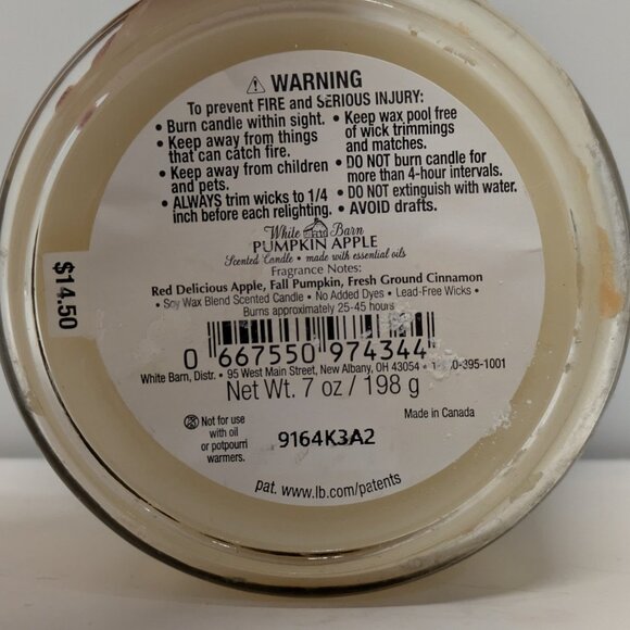 NEW! Bath & Body Works Glass Tumbler Candle - Apple Pumpkin, 7oz (198g) - Picture 4 of 4